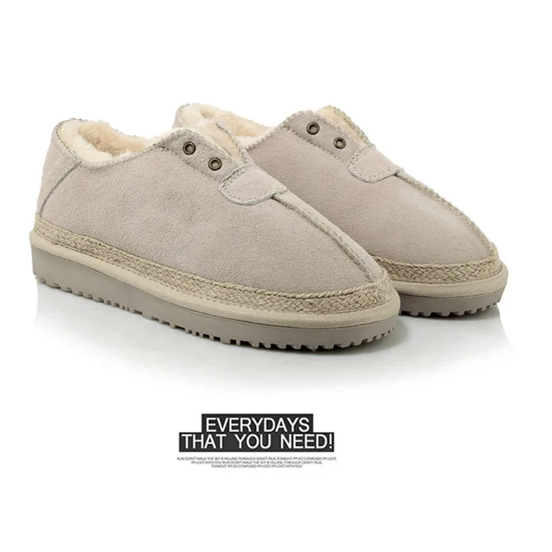 

Autumn winter wool shoes leather flat-bottomed leisure boots pregnant women plush shoes female models short tube ski boots