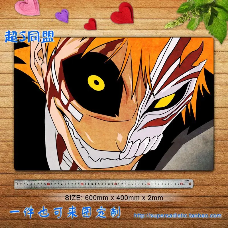 Bleach Burichi Anime Characters (Ichigo Kurosaki 7) Large Desk & Mouse Pad Table Play Mat Gaming | Компьютеры и офис