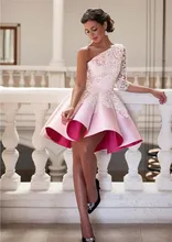 2016 günstige Cocktailkleider Schulter Neueste Satin Spitze Applique Falten Kurze Abendkleid Cocktail Party Kleider Nach Maß