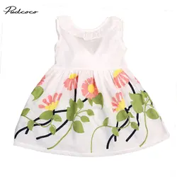 От 2 до 10 лет летняя детская одежда для малышей девушки одежда платье принцессы цветочный пышное свадебное нарядное платье-пачка Костюмы
