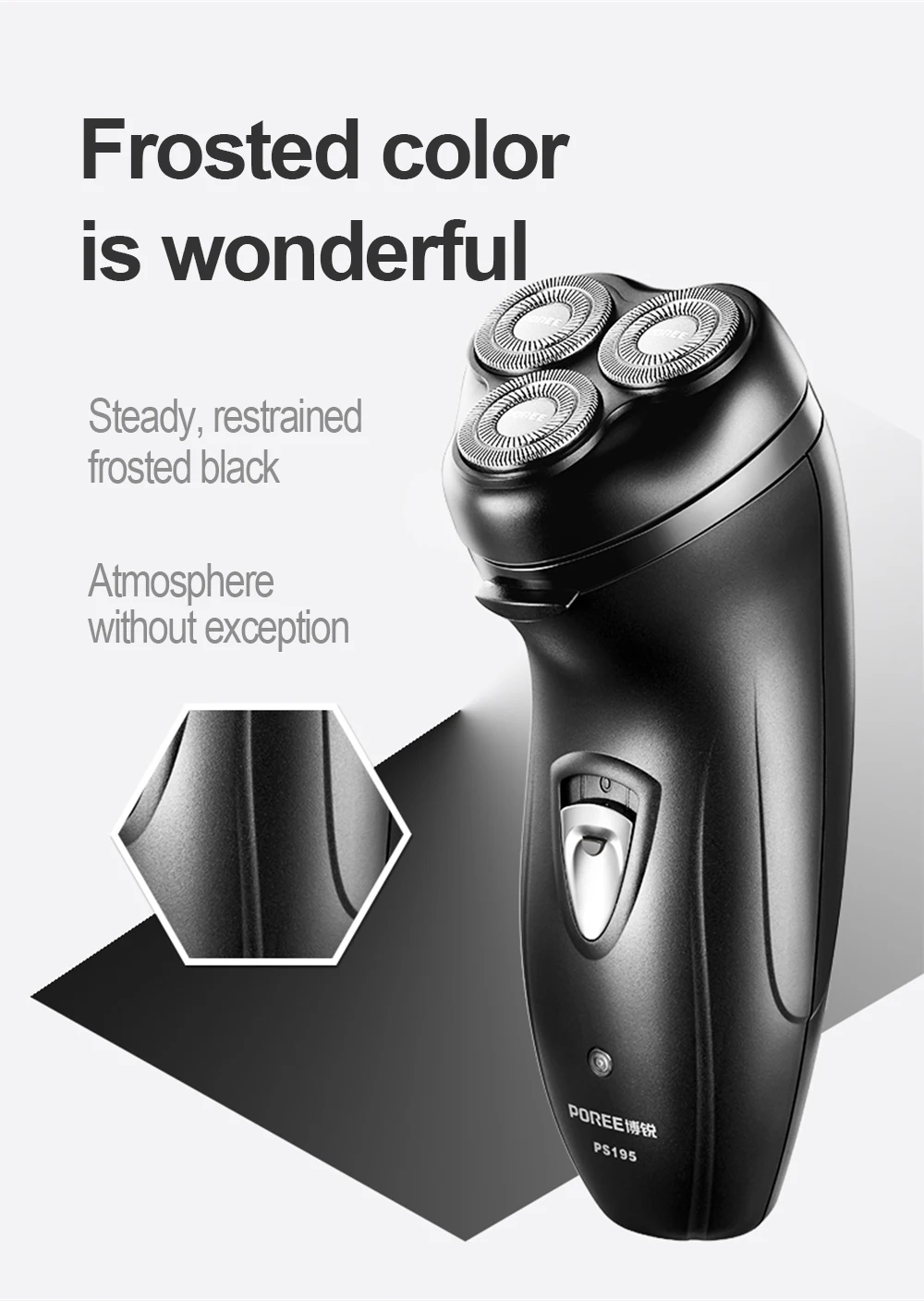 Máquina de Barbear Barbeador para Rosto Barbeador Elétrico Homem Triplo Lâmina Flutuante Recarregável Trimmer Preto Ps195 3d 11 Barbeadores elétricos