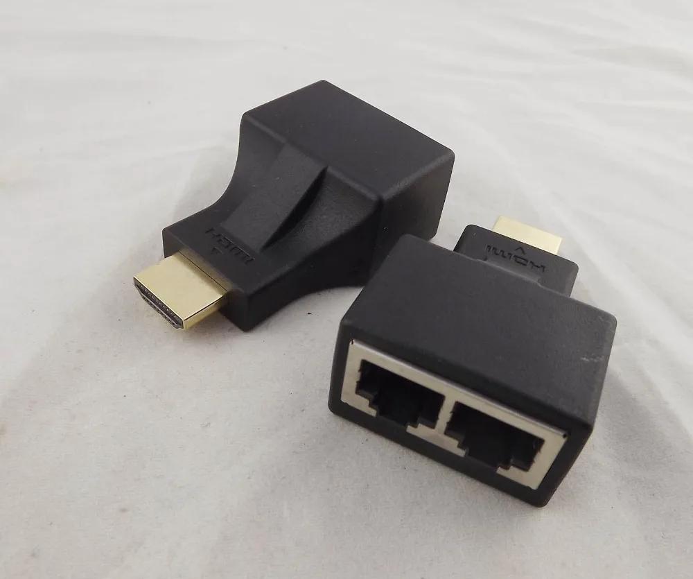 

10pairs HDMI To Dual Port RJ45 UTP LAN Ehternet Cable Extender Over Cat5e/6 1080P 100FT
