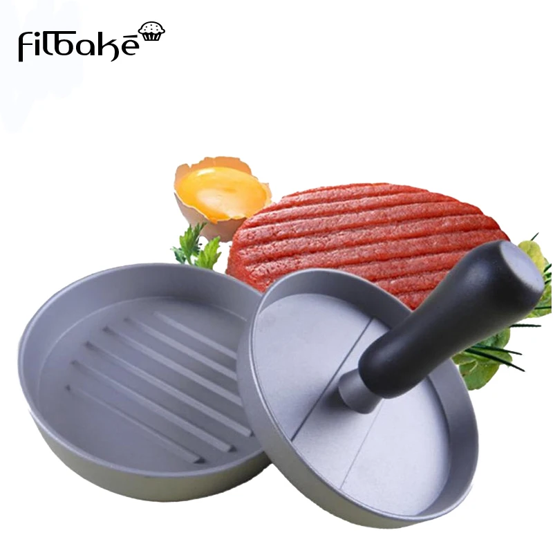 

FILBAKE 1Set Aluminium Alloy Hamburger Maker Manual Meat Beef Grill Burger Press Plastic Handle Kitchen Tools Burger Mould
