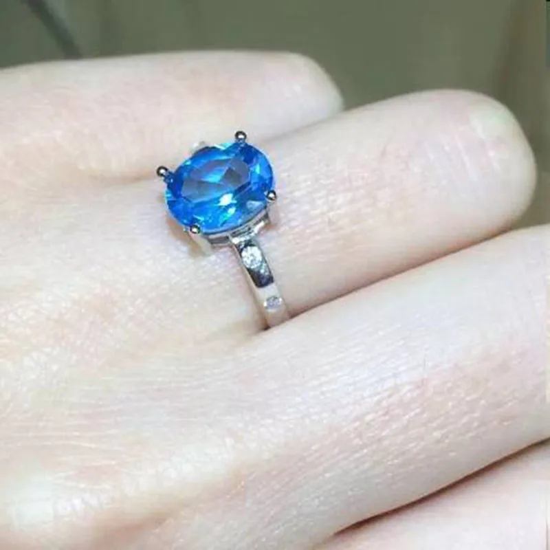 

Anillos Qi Xuan_Blue Stone Fashion Jewelry Rings_Finger Rings_S925 Solid Silver Fashion Blue Ring_Manufacturer Directly Sales