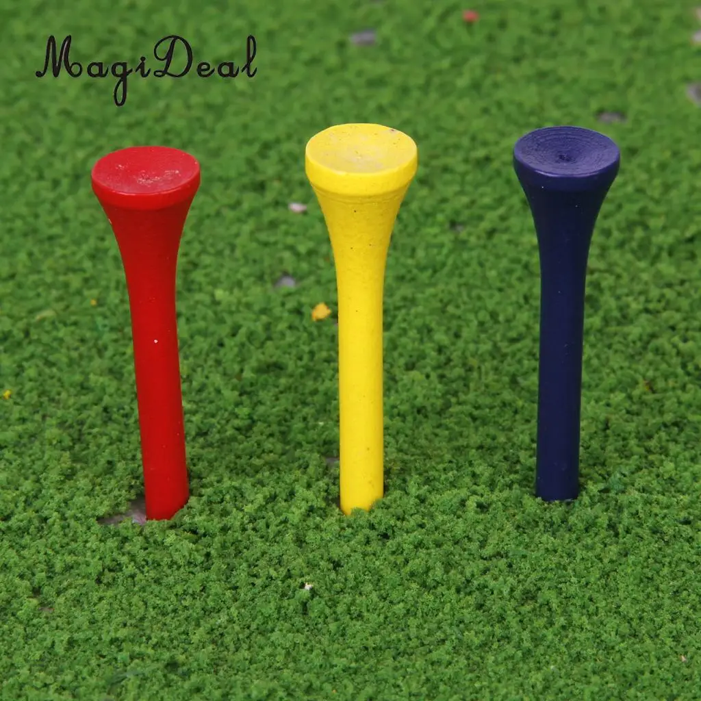 Buy MagiDeal 100Pcs 54mm Mixed Color Wood Golf Tees