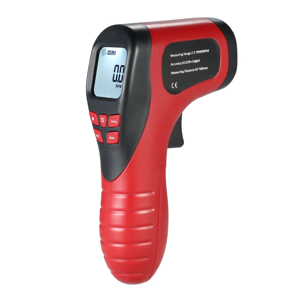 

Handheld Digital LCD Photo Tachometer Laser Non-Contact Tach Range 2.5-99999RPM Motor Speed Meter with 1pc Reflective Tape