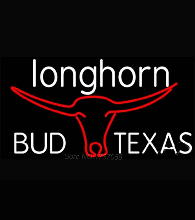 Bud Texas Red Longhorn Beer Light Neon Nikee Rochee Neon Signs Nbaa