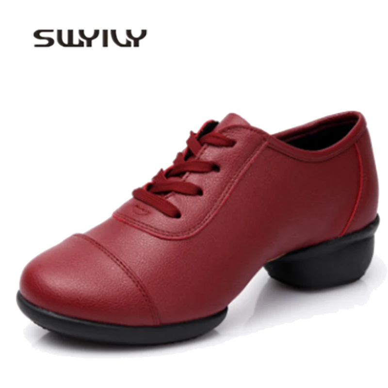 SWYIVY Women Dance Shoes Spring New Breathable Low Top Ballroom Dance Shoe 2019 Female High Quality Round Toe Sport Shoes Dance