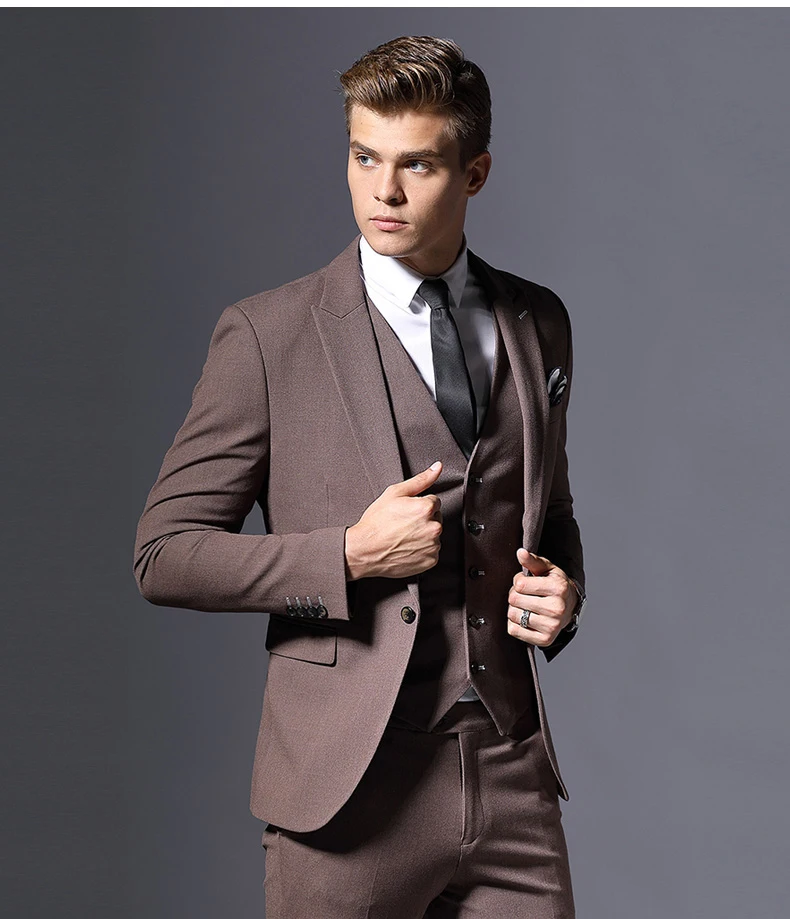Custom Made Men Suit Blazers Retro Business Suits Slim Fit Suits for Men 3 Pieces Single Breasted Evening Prom Party suits
