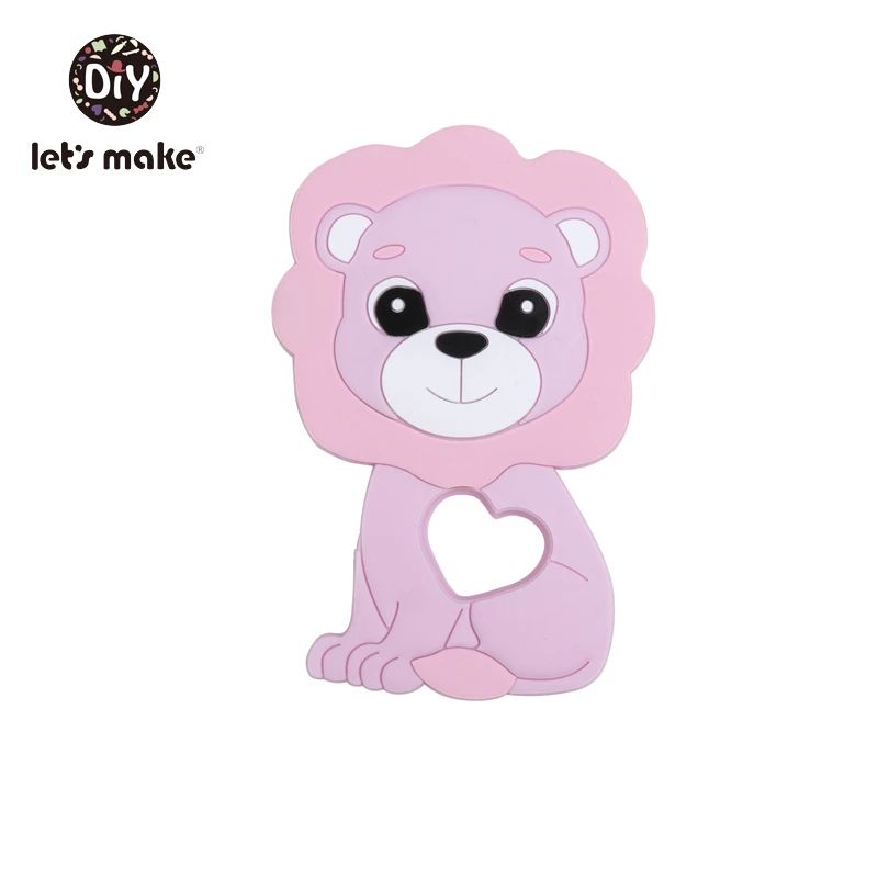 best items for teething baby Let's Make Silicone Teether Lion Shape 1pc Newest Animals Lion Teether For Teeth DIY Teething Pacifier Clips Food Grade Tiny Rod best Baby Teething Items Baby Teething Items