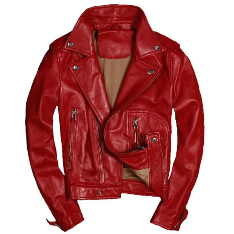

Automotive Sheepskin Genuine Leather Jackets For Female Black Red Real Leather Jacket Women Brand Clothing 3XL Streetwear A582