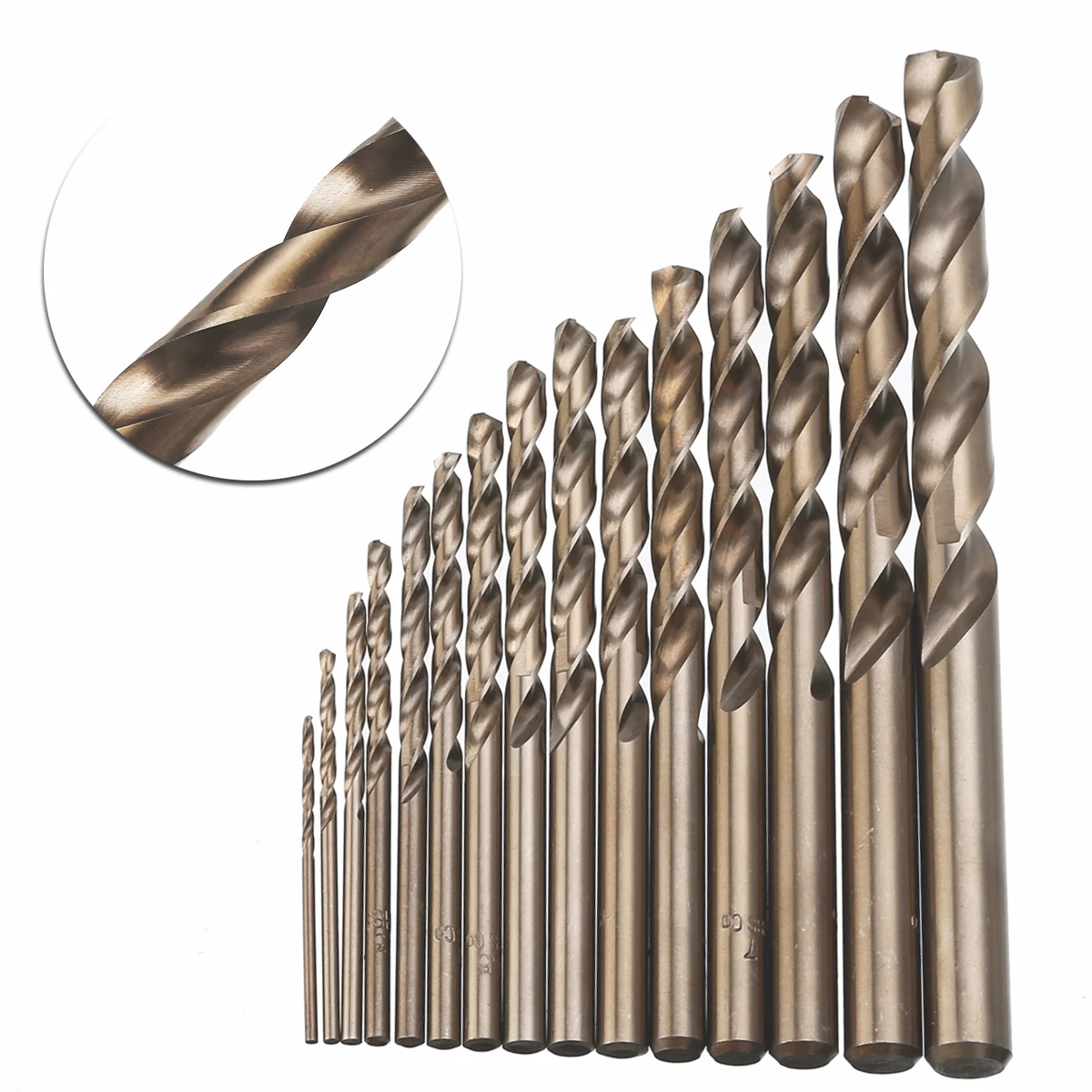 15pcs 1.5-10mm Cobalt Drill Bits Steel Straight Shank Twisted Drill For Metal Wood Working Tool