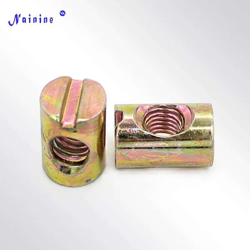 

10Pcs M6 M8 Barrel Bolts Dowel Slotted Furniture Nut for Beds Crib Chairs HW195