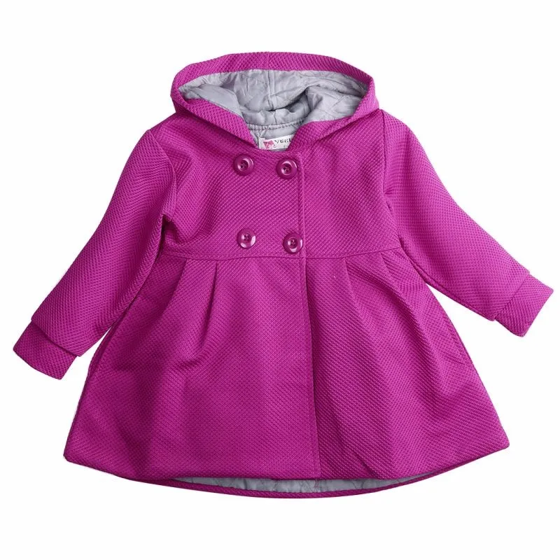 Осенне-зимняя одежда для маленьких девочек; осенняя куртка с пуговица из рога капюшон; детская верхняя одежда; куртка