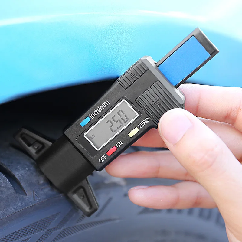 

1PC Car Tire Tester Tire Repair Tool Pressure Measurement Car Tester Brake Shoe Pad Digital Tyre Depth Gauge Tread Tire