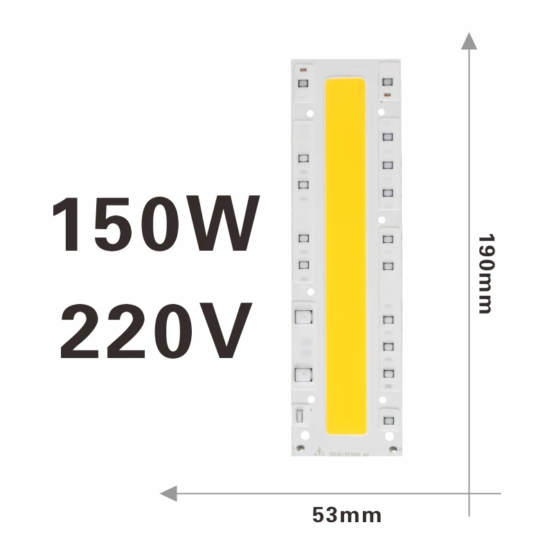 Long Chip 150W Светодиодная лампада с чипом attuso COB 220V Smart IC, без необходимости драйвера, светодиодная лампа для прожектора 10 Вт 20 Вт 30 Вт 50 Вт Diy освещение - Испускаемый цвет: Long Chip 150W