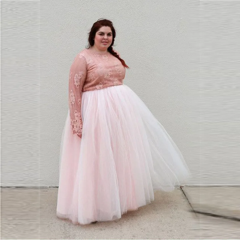 plus size adults skirt elastic waistline a line floor length full pale pink plus size dresses