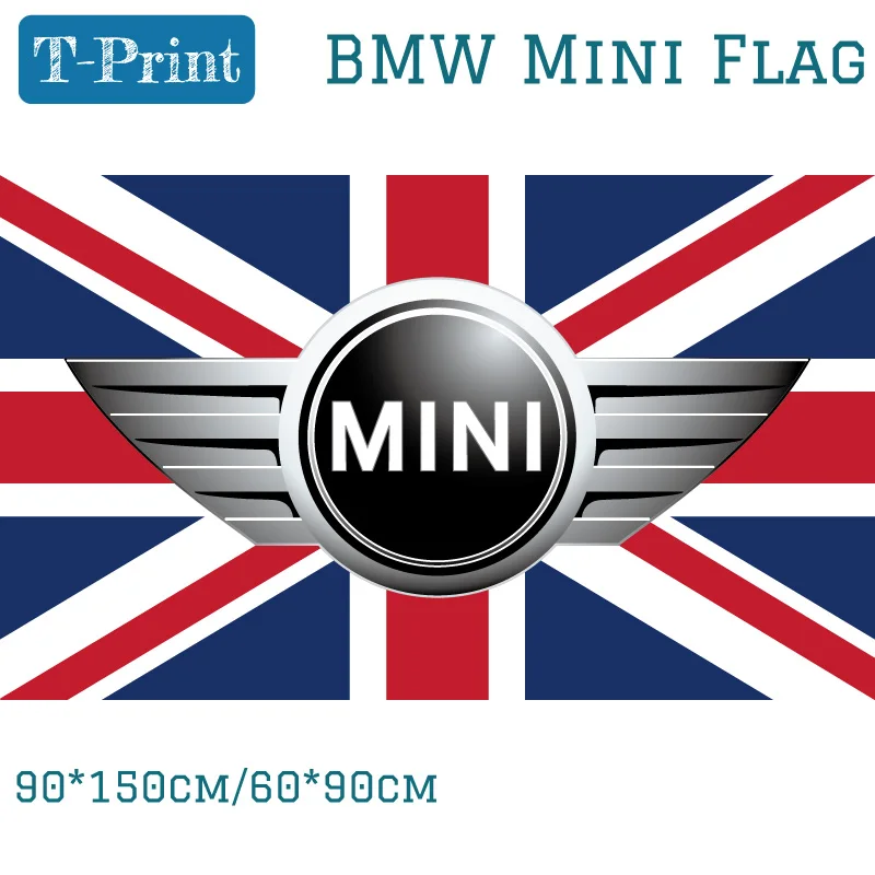 

Free shipping 90*150cm 60*90cm Mini Flag For Car Show Polyster BMW Mini Banner For Office Home