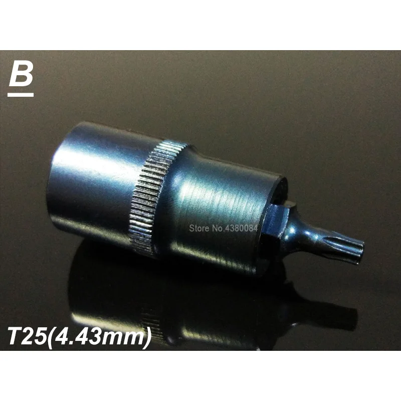 11Sizes TORX Screwdriver Bits 1/2" Socket Adapter Motor/Car 6 Point Spline Screw Driver Bits 55mm Power Hand Tools T20-T70(mm - Цвет: T25