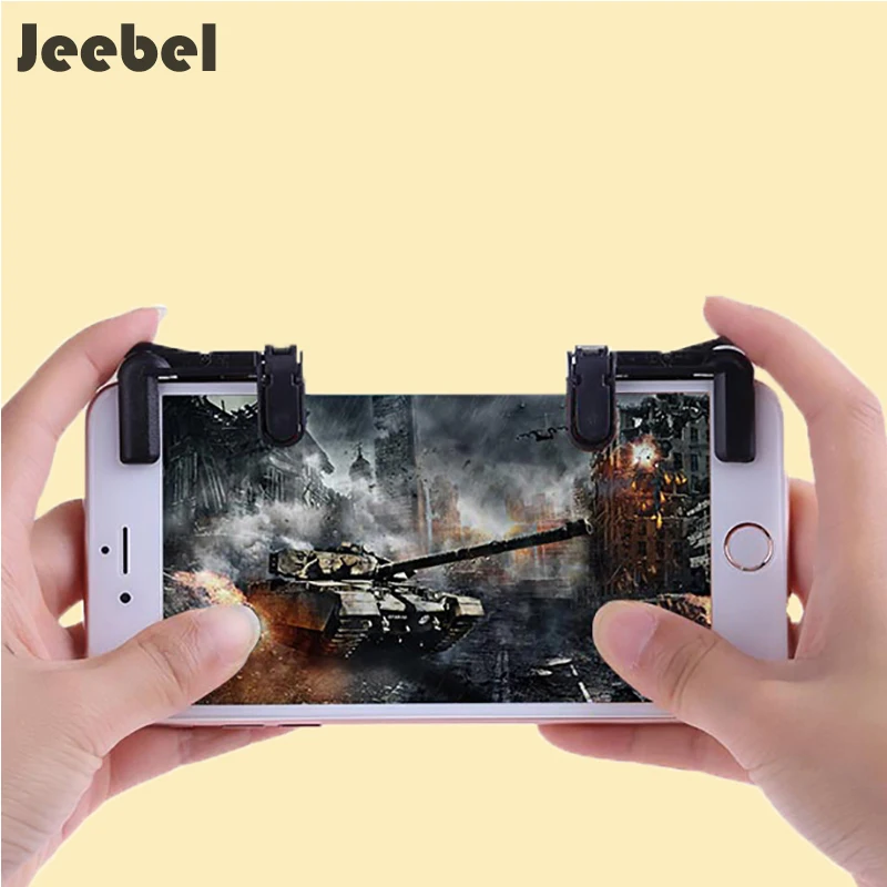 

Jeebel 2pcs For PUBG Mobile Shooter Controller Smart Phone Mobile Joystick Knives Fire Button Aim Key Shoulder Button For PUBG