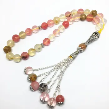 

8mm Natural Crystal Gemstone 33 Prayer beads Rosary Bracelet Islamic Muslim Tasbih Allah free shipping