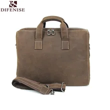 Difenise 2016 New Crazy Horse Leather Men’s Handbags Casual Business Laptop Shoulder Bags Briefcase Messenger bag High quality
