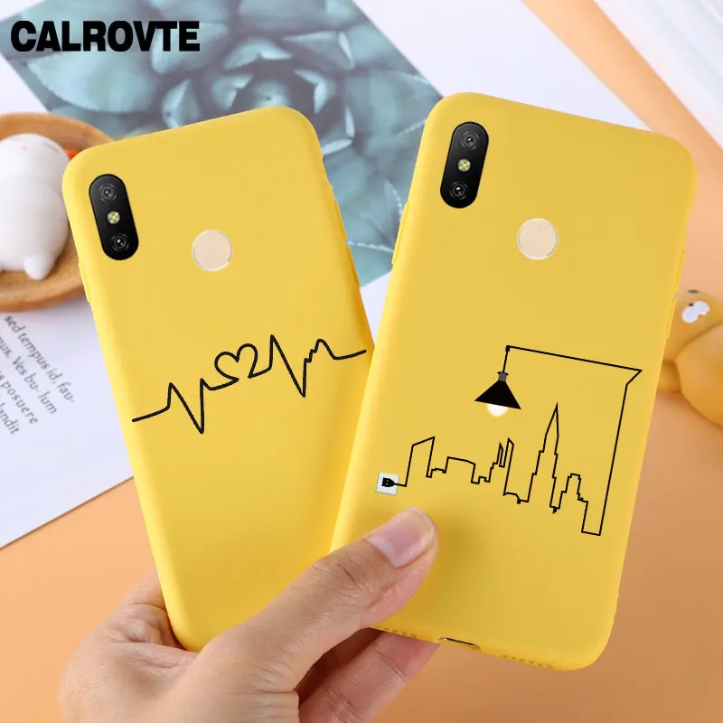 

For Xiaomi Redmi Note 6 Pro Case Global Version Fashion Soft TPU Silicon Back Cover Xiomi Redmi Note6 Pro Yellow Phone Cases