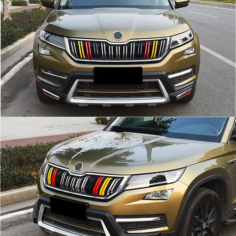

JY 12PCS ABS Front Grill Trim Cover Car Style Accessories For SKODA KODIAQ 2018