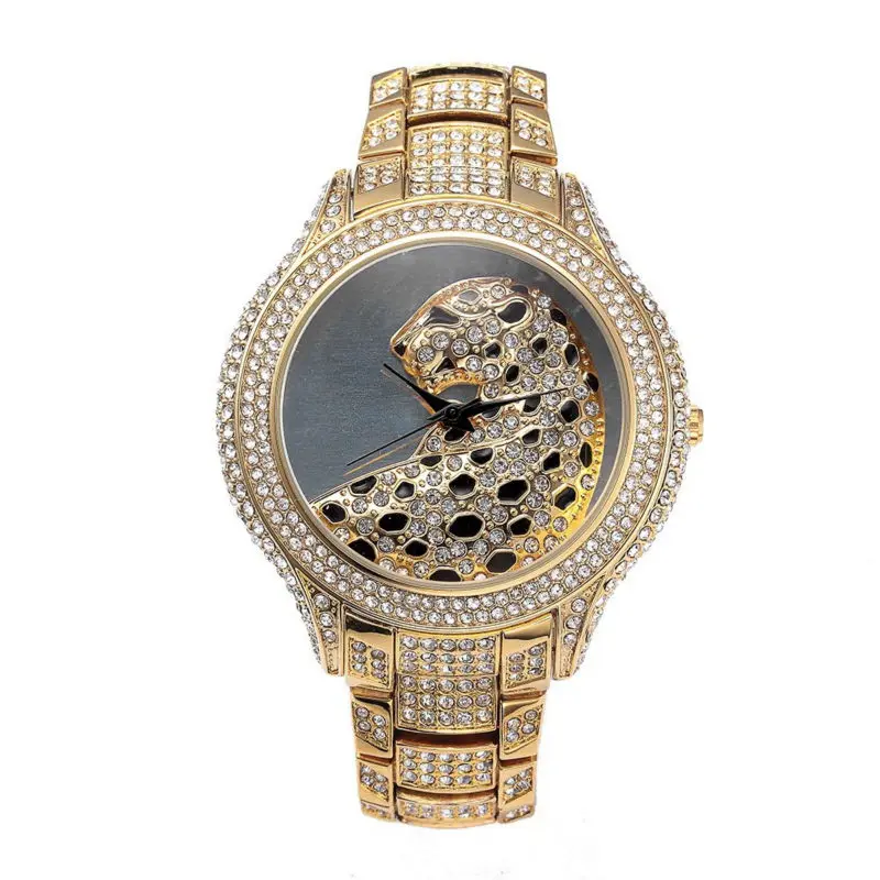 Новинка, модные роскошные серебряные часы высокого качества, женские кварцевые часы со стразами, женские леопардовые наручные часы