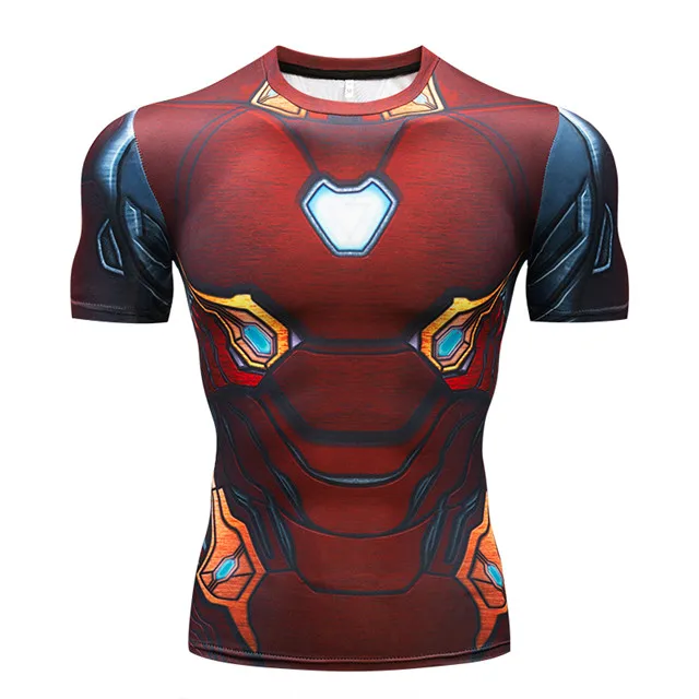 Новая футболка с 3D принтом Бэтмена Против Супермена, компрессионная футболка для фитнеса, Мужская футболка с аниме супергероем, бодибилдингом - Цвет: 24