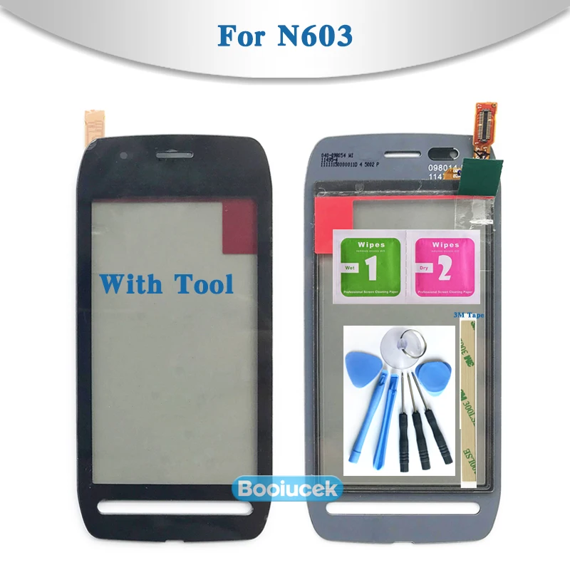 

High Quality 3.5" For Nokia 603 N603 Touch Screen Digitizer Sensor Outer Front Glass Lens Panel Black White