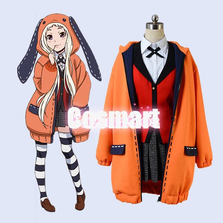 

[STOCK]Anime Kakegurui Figure Yomotsuki runa JK School Girls Uniform +Hoodie Halloween Cosplay Costume For Women