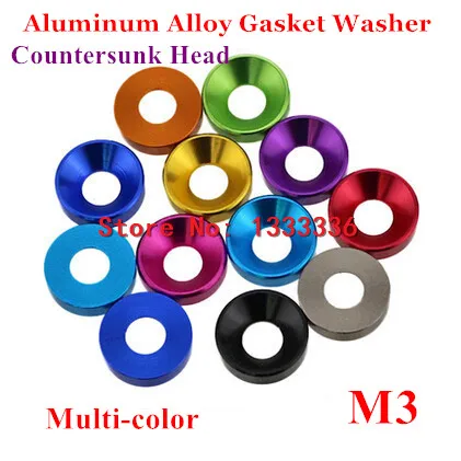 

10pcs/lot M3 Andonized Color Aluminum Alloy Countercunk Head Cone Gasket Washer Model