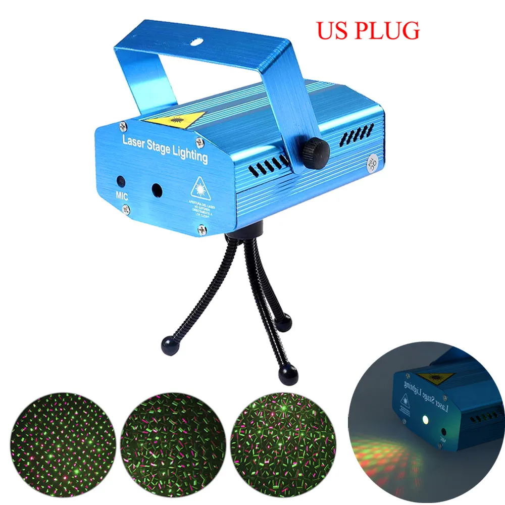 Мини светодио дный светодиодный лазерный проектор рождественские украшения лазер DJ диско свет лазерный свет Dj голосовой активированный