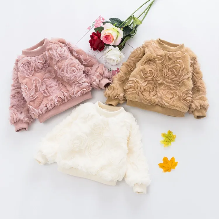 DZIECKO/Лидер продаж; свитера для маленьких девочек; вязаные теплые пуловеры; зимняя одежда с бархатной подкладкой; топы принцессы с оборками; топы для девочек