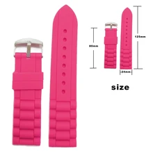 24 мм пурпурный Цвет силиконового желе резиновые женские часы Ленточные ремни WB1002J24JB