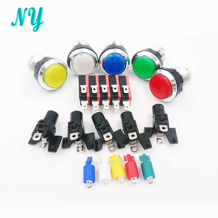 

30MM CHROME Plated illuminated 12v LED Arcade Push Button with microswitch for diy arcade machine