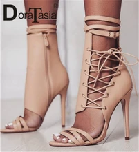 

DORATASIA 2019 summer hot sale big size 35-43 women gladiator sandals brand high heels party wedding shoes woman sexy high shoes