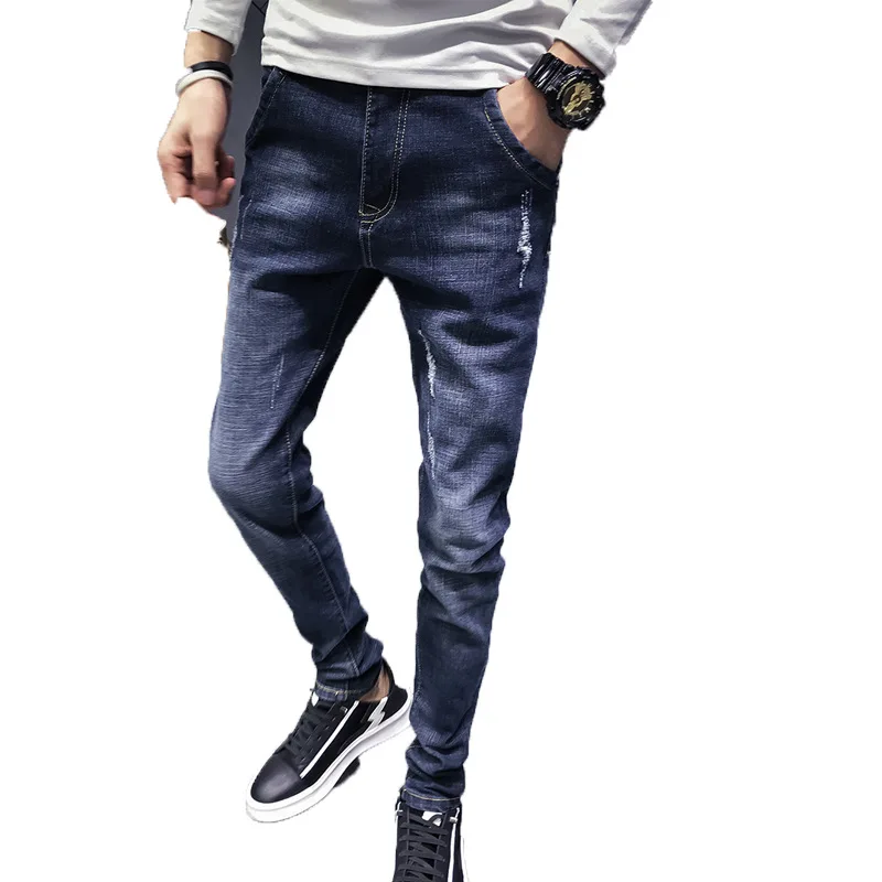 Fashoin Mens Jeans Brand Slim Fit Denim Pants Hip Hop Mens Skinny Jeans Pants Men Elasticity Solid Pencil Jeans for Men