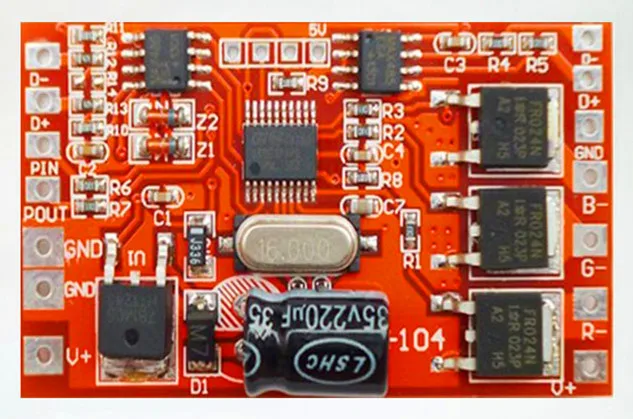 DM-104-12A3 channel dmx RGB constant voltage decoder DC12-24V input max 4A*3channel output | Освещение