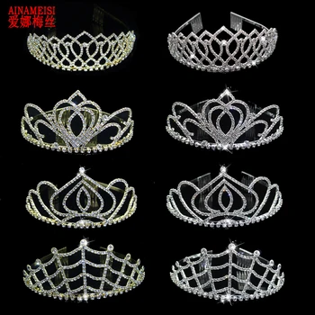 

AINAMEISI Quality Gold Big Crown Wedding Hair Accessories for Women Bridal Tiaras Headpiece Rhinestones Hair Jewelry Gift