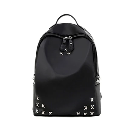 Yogodlns, рюкзак Оксфорд для женщин, повседневная школьная сумка для девочек-подростков, сумка на плечо, Студенческая сумка для книг, рюкзаки с заклепками - Цвет: black