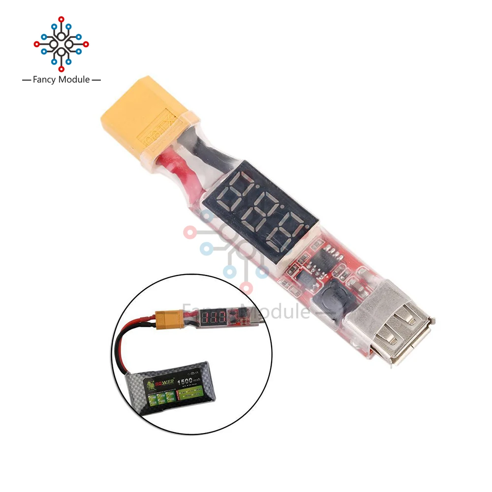 2S-6S литиевая Lipo батарея XT60 разъем к USB 5V зарядное устройство конвертер Модуль