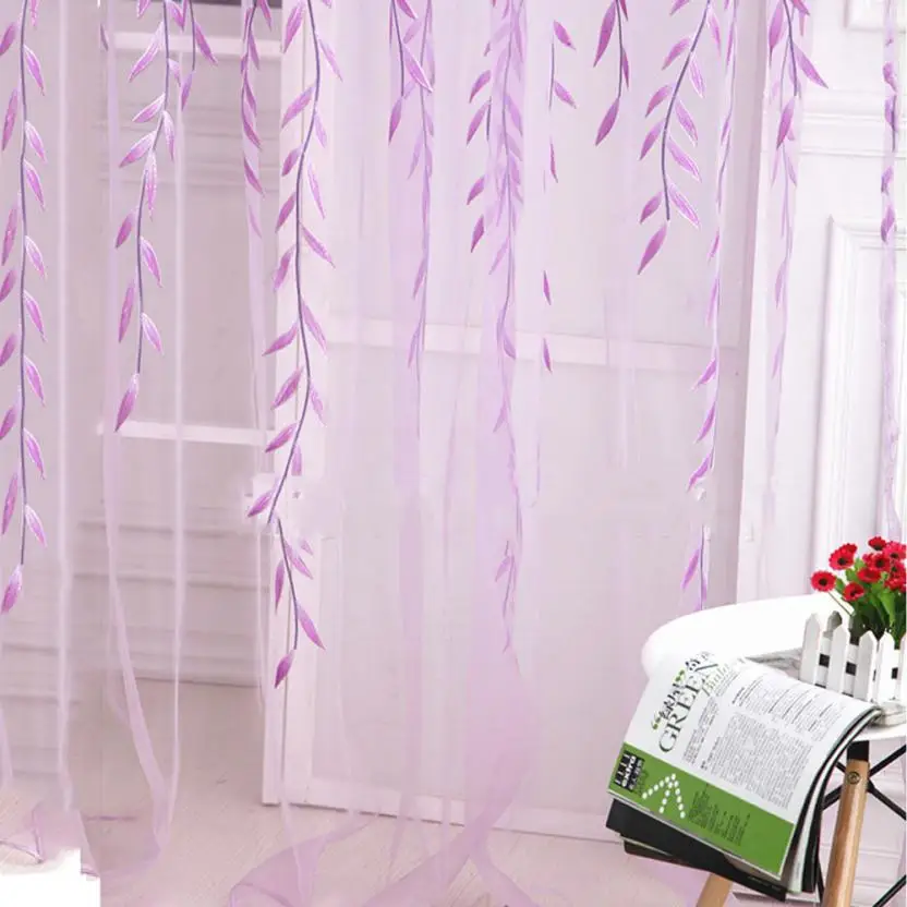 

Willow Voile Tulle curtain Transparency Window Sheer thread curtain Living Room Bedroom Tulle Drapes Home Decoration
