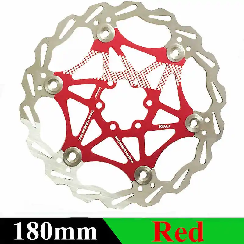 Велосипедный Дисковый Тормоз MTB DH тормозной поплавок плавающие дисковые роторы 180/203 мм плавающий дисковый тормоз ротор велосипедные диски запчасти для велосипеда - Цвет: VXM 180mm Red