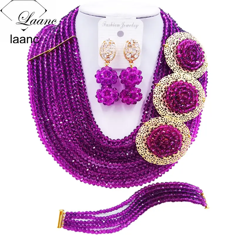 Marca Laanc Beads Africanos Roxo Conjunto de