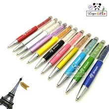 150 шт красочные алмазные металлические ручки на заказ Отпечатано с вашим логотипом/искусство/сайт для малого бизнеса рекламные товары