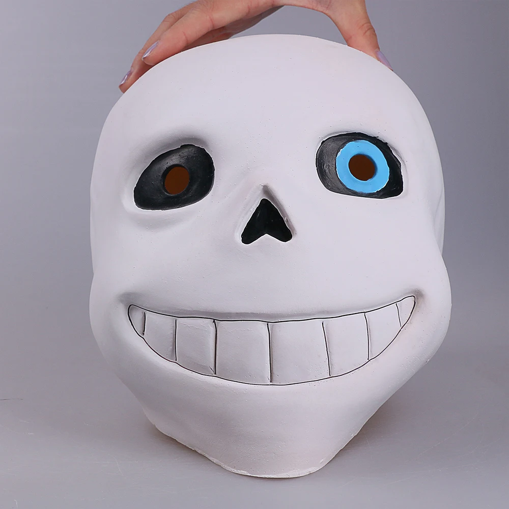 Full Head Undertale Sans Latex Cosplay Funny White Masks Helmets Props Party Halloween Fancy Ball Christmas (2)
