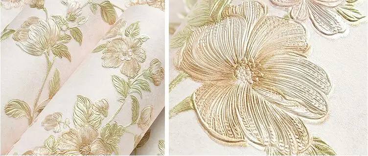 Papel de Parede Sala de Estar Beibehang Vintage American Pastoral Tecido Não Tecido Floral Quarto Sofá Compacto 18 Pap. parede