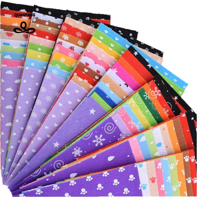 

Printed Felt Non Woven Fabric 1mm Thickness Polyester Cloth For Sewing Dolls Crafts Home Decoration Pattern Bundle 15x15cmb-034